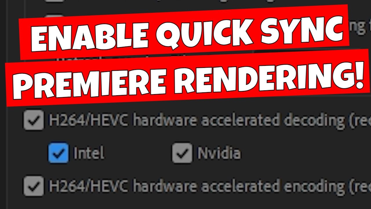 Как включить рендеринг видео Intel iGPU Quick Sync в Adobe Premiere Pro 2023