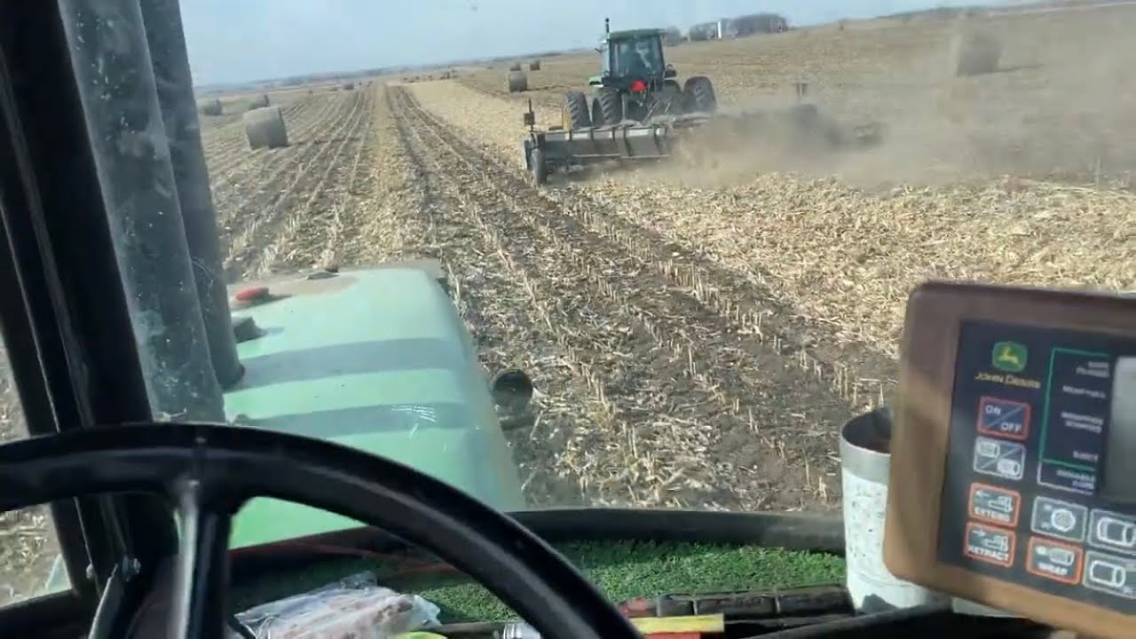 Making corn stalk bales