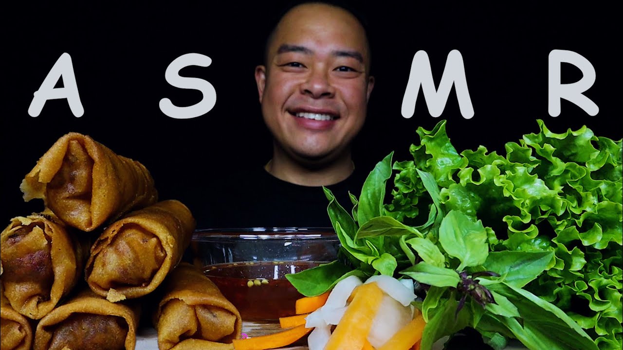 ASMR EXTRA CRISPY VIETNAMESE EGG ROLLS(Chả Giò ) WITH FISH SAUCE| COLLAB w/ @BunASMR |ASMR_cravings