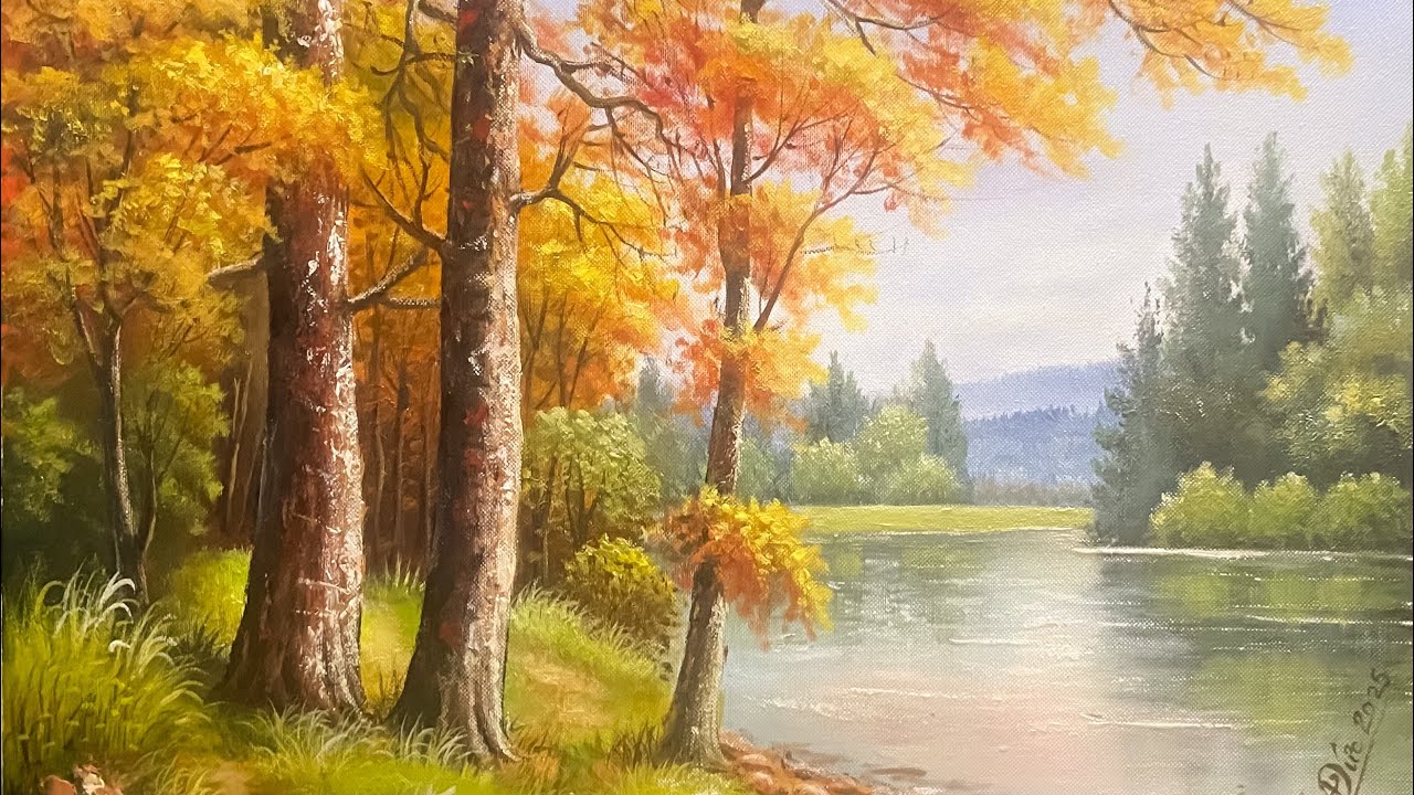 how i paint landscape paintings,acrylic painting