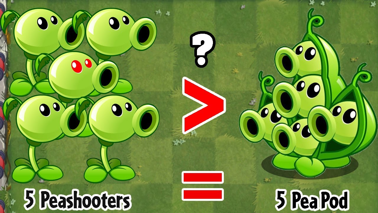 5 PEASHOOTER vs PEA POD 5 - Who Will Win? - PvZ 2 Discovery Plant Vs Plant