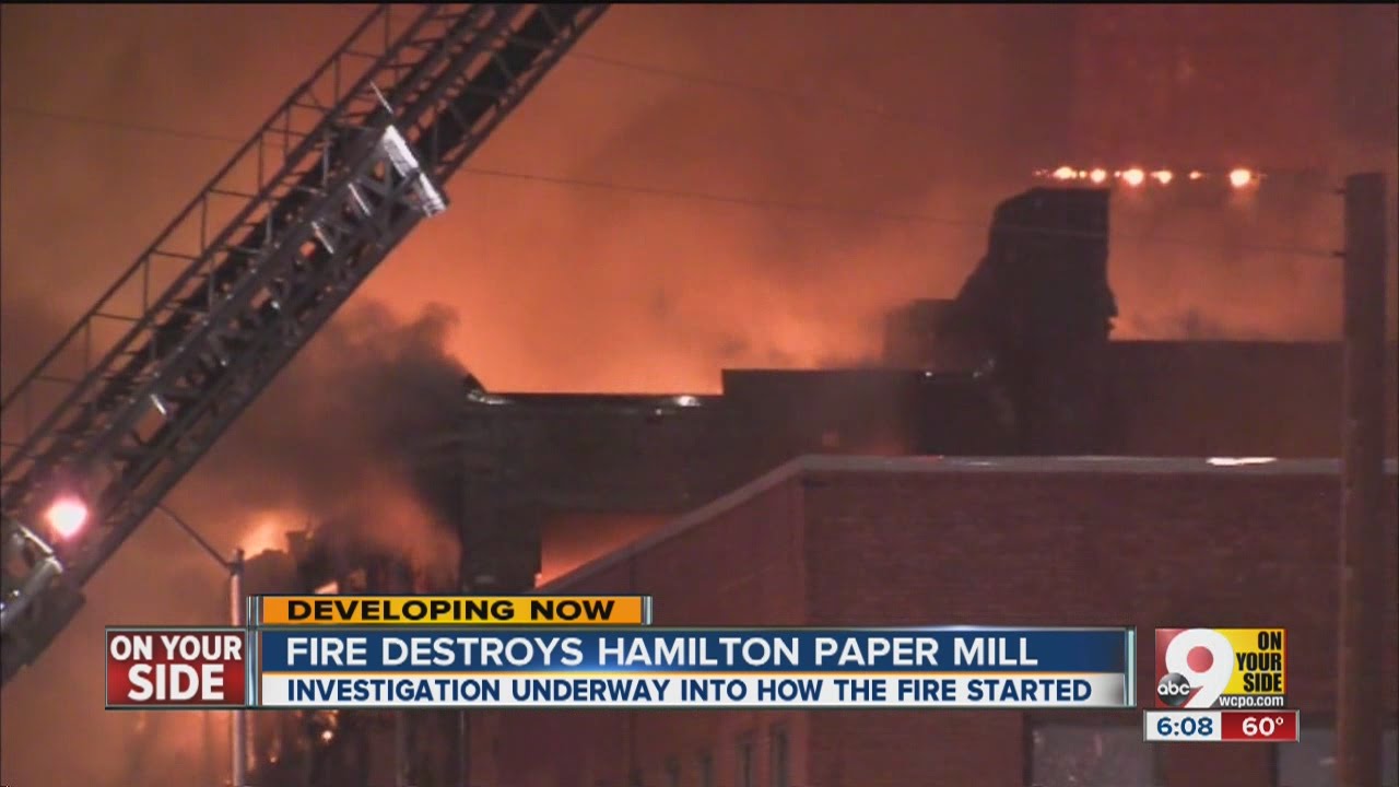 Fire destroys Hamilton paper mill