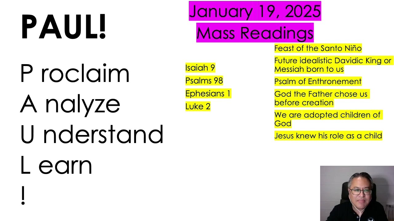 January 19, 2025 Sunday Mass Readings Proclaimed, Analyzed, Understood and Learned!