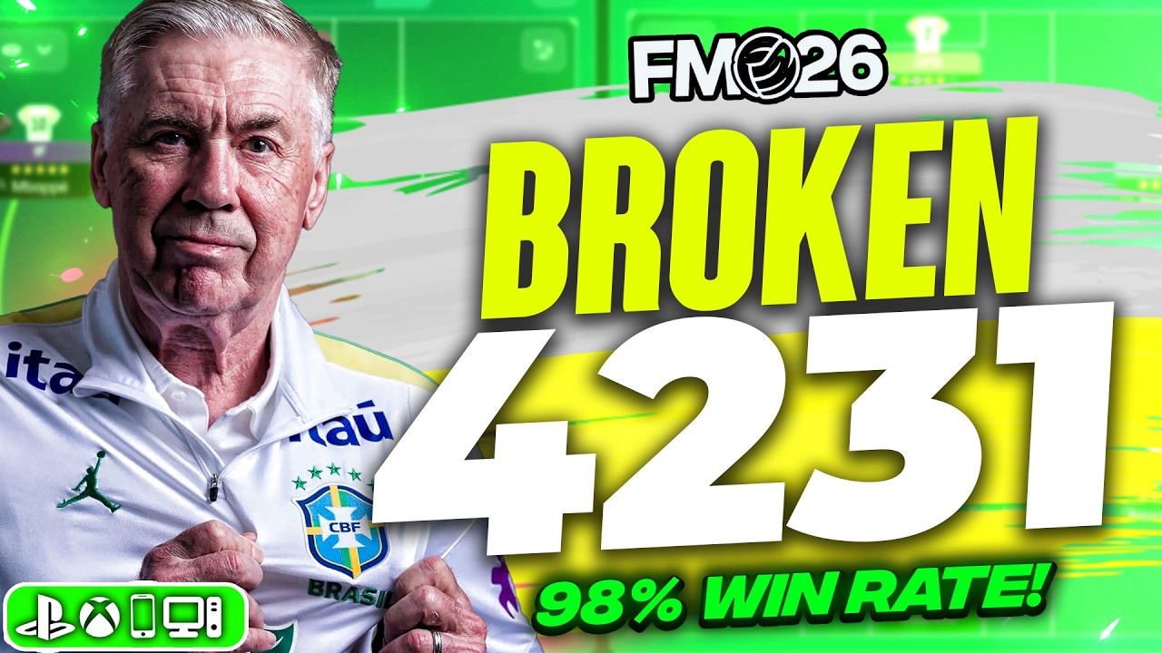 Самая имбалансная схема 4-2-3-1 непобедима в FM26 &mdash; 98% побед | Лучшая тактика для FM26