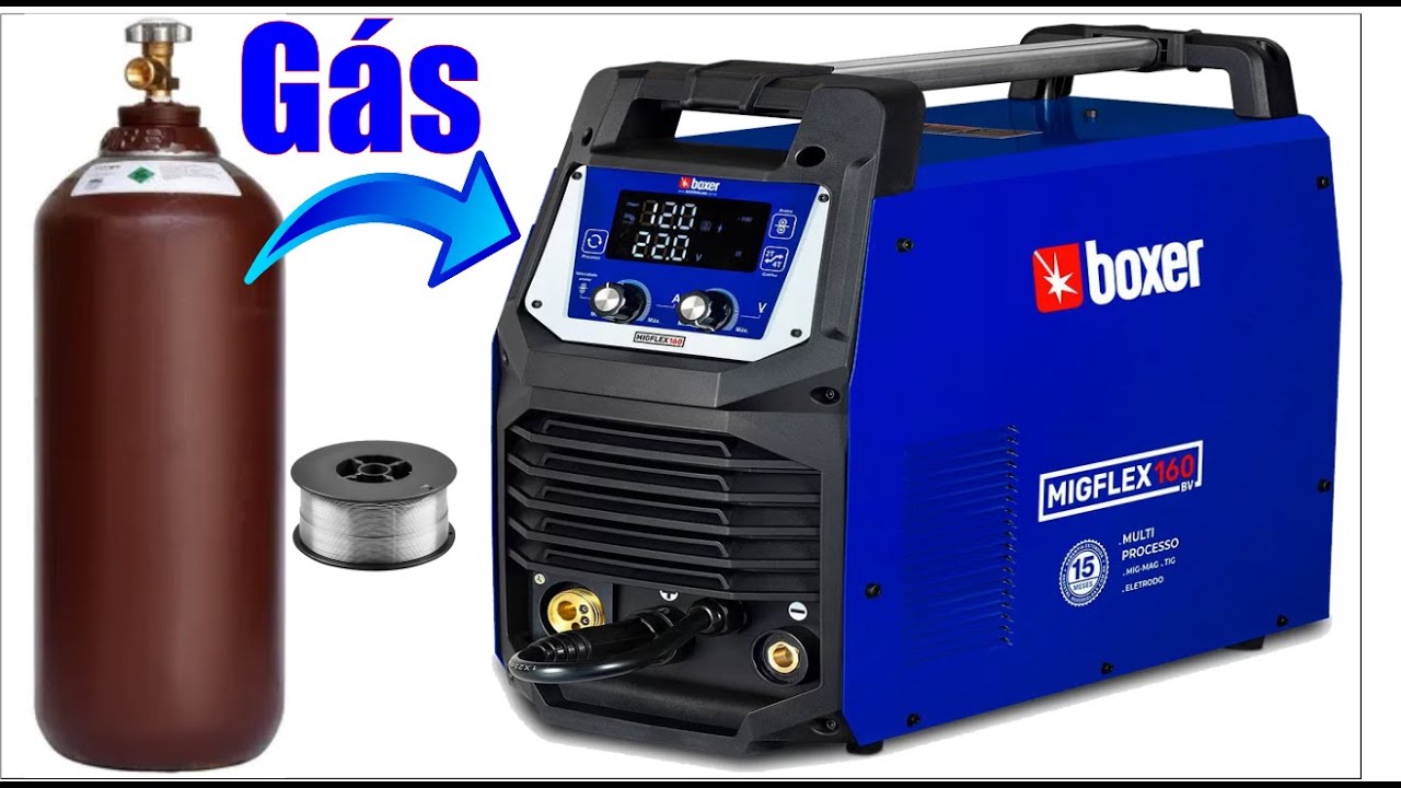 MÁQUINA DE SOLDA MIG TIG INVERSORA BOXER MIGFLEX 160 BV INSTALAÇÃO E TESTE SEM E COM GAS