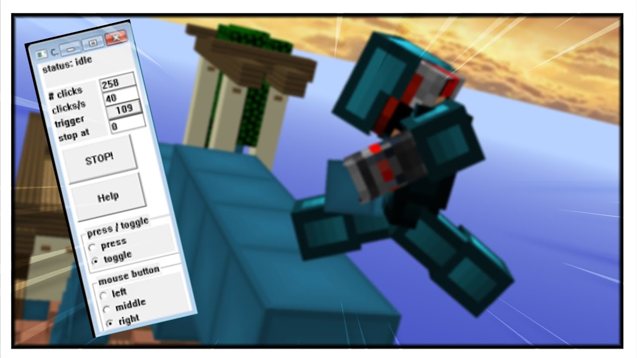 BEDWARS pero utilizo AUTOCLICK para hacer PUENTE!...