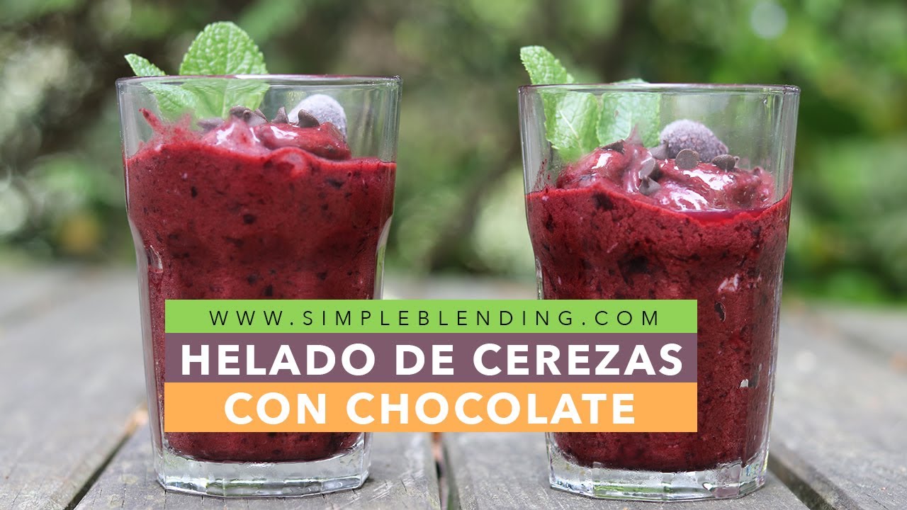 HELADO DE CEREZAS CON CHOCOLATE | Helado vegano | Helado de cerezas sin lactosa
