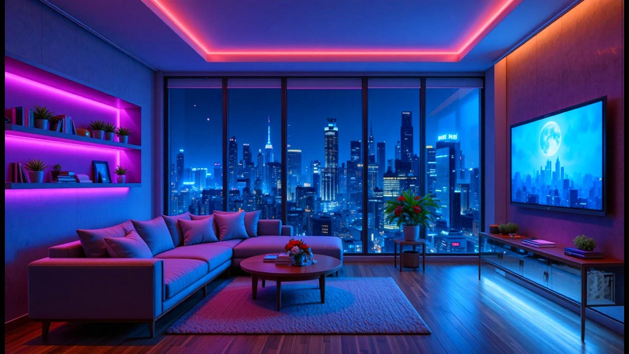 Late Night Neon Rain Glow 🌧️ Cozy Lofi Hip Hop for Relaxation, Study Sessions & Work Flow