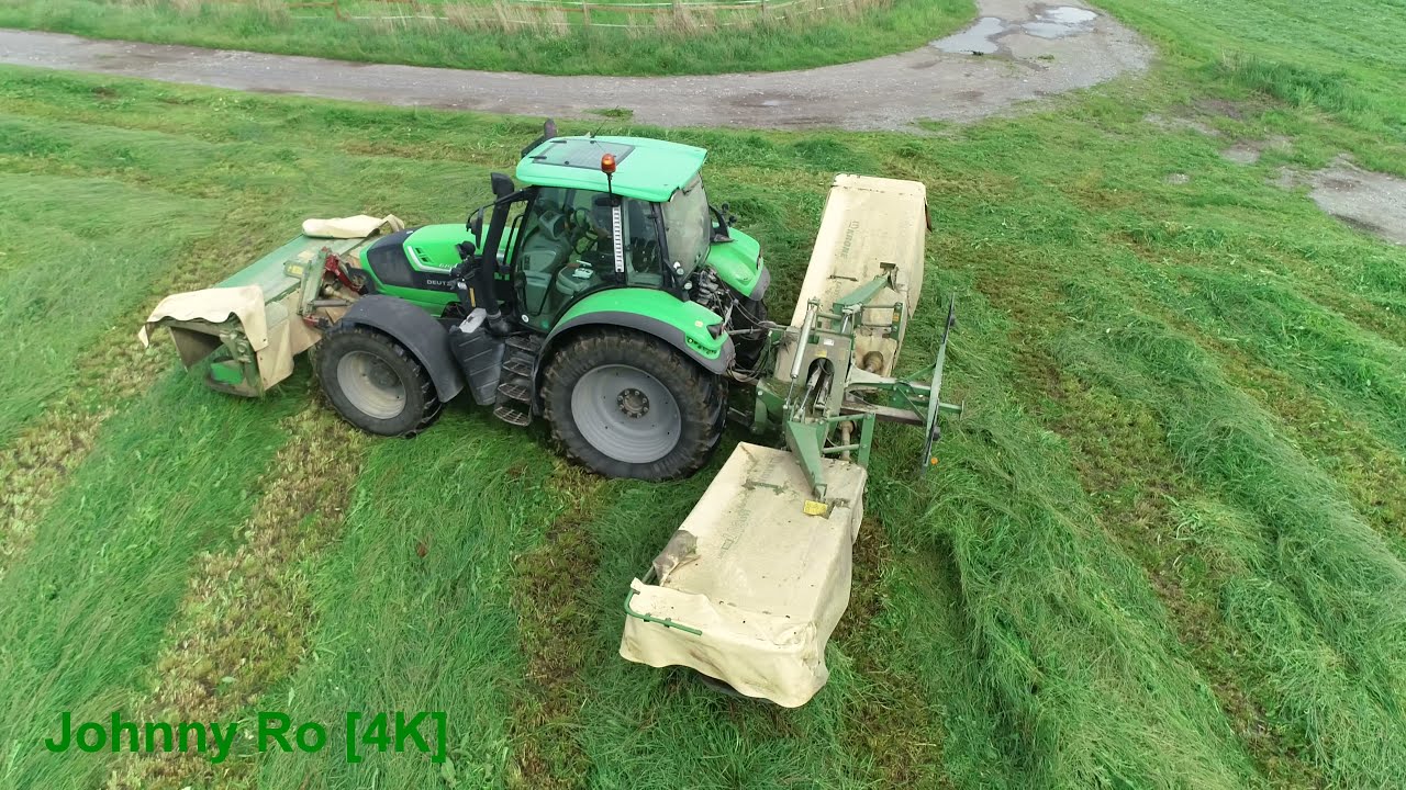 Mähen mit Deutz 6190 TTV  und Krone Easy Cut 9140 3. Schnitt 2021[4K]