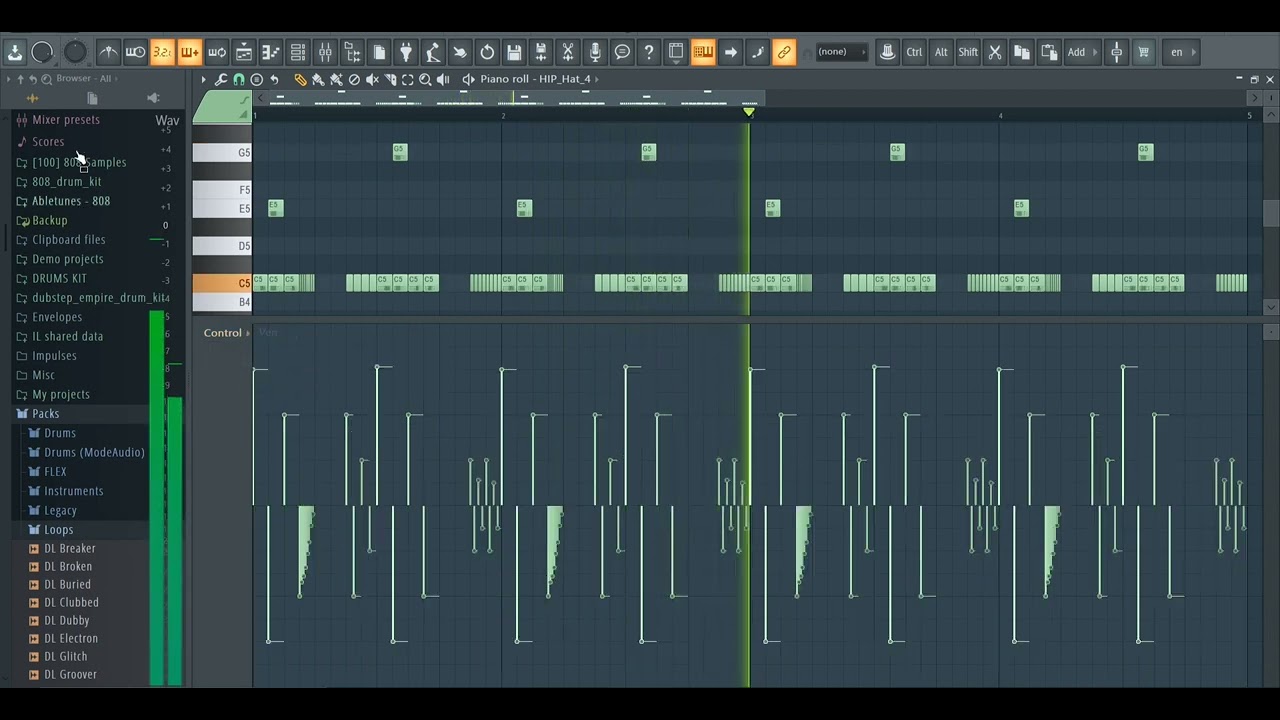 How To Make Trap Hi-Hats | Royalty Free Loops | BPM 76 | C Major | FL Studio