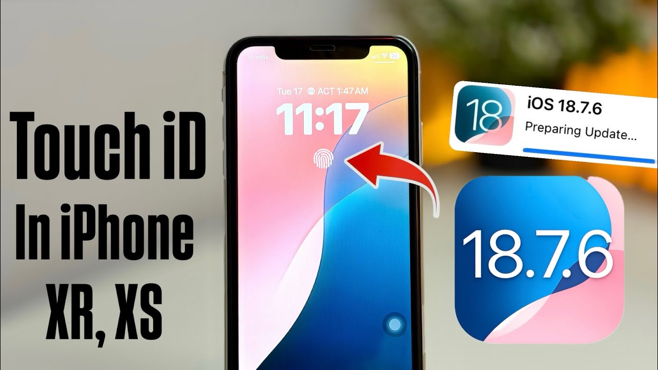 iOS 18.7.6 на iPhone XR — Как включить значок Touch ID на iPhone XR, XS