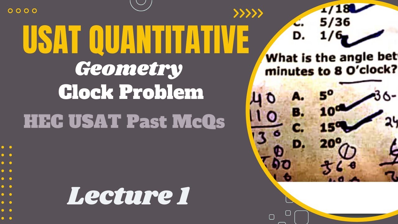HEC USAT | Past Paper | Clock Problem Geometry Solution | Lecture 1|
