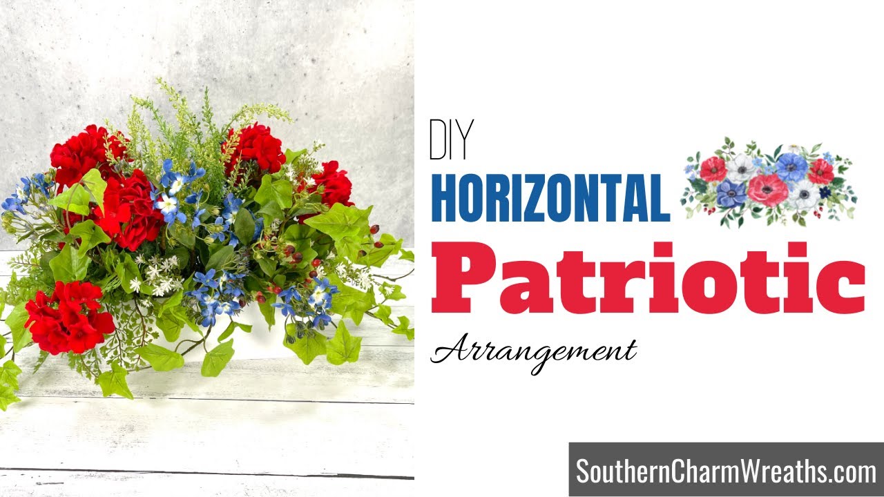 DIY Horizontal Summer Patriotic Arrangement