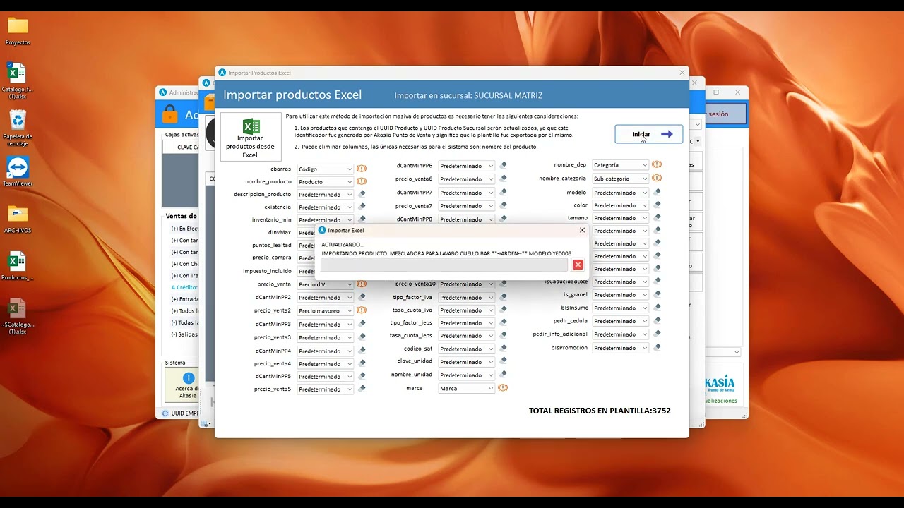 Importar productos de manera masiva con Excel