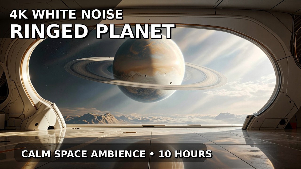 4K Deep Space Window View + White Noise | Peaceful Sci-Fi Ambience for Sleep & Focus (10H)