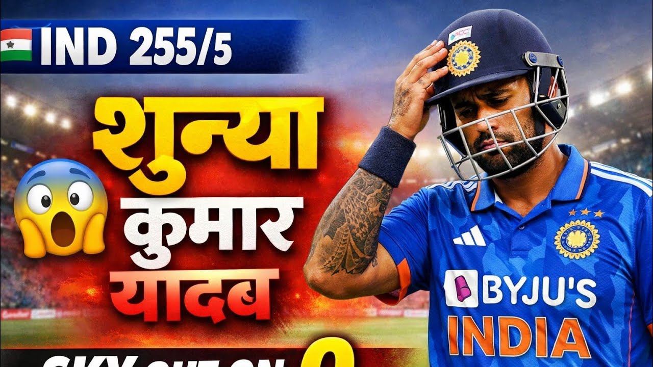 🛑 सूर्यकुमार यादव 0 पर OUT! IND vs NZ मैच में बड़ा झटका | India 255/5