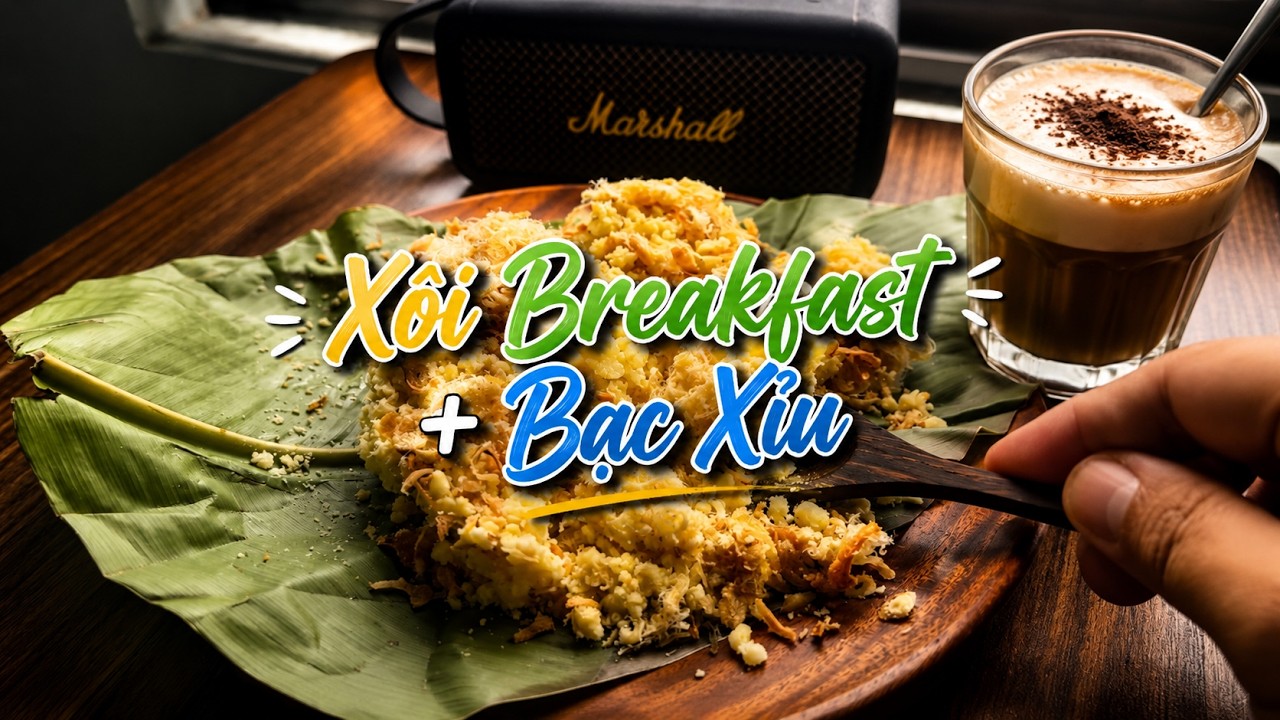 Trying Vietnamese Xôi for Breakfast 🇻🇳 + Bạc Xỉu Đá Coffee at Home ☕ | Vietnam Vlog 🍚