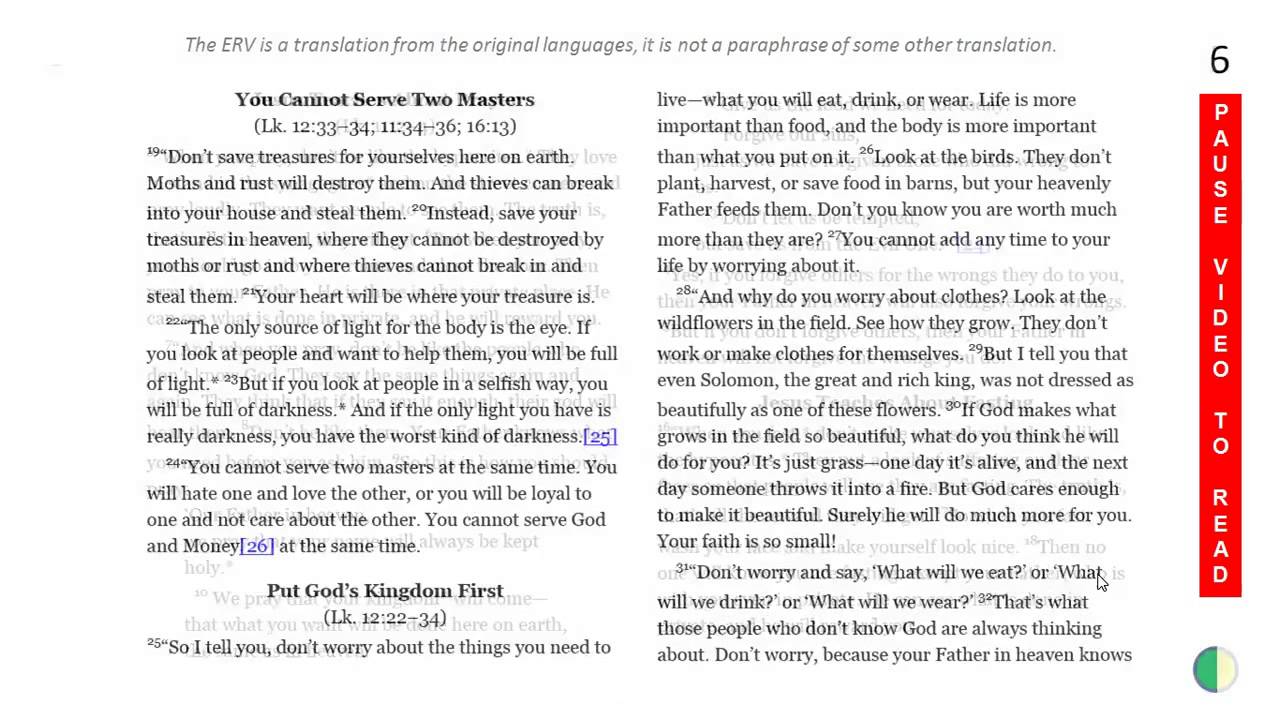 A sample of the ERV translation of the bible