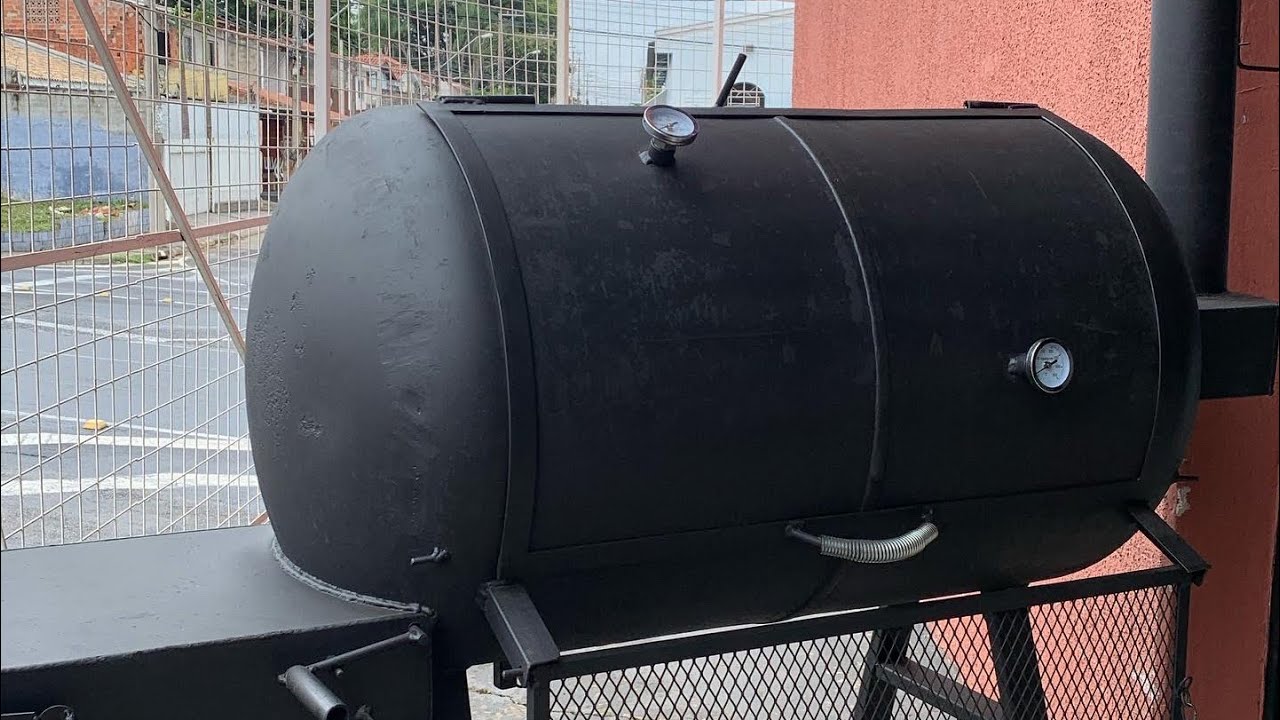PIT SMOKER CILINDRO OFF SET - FLUXO DIRETO | MS CHURRASQUEIRAS