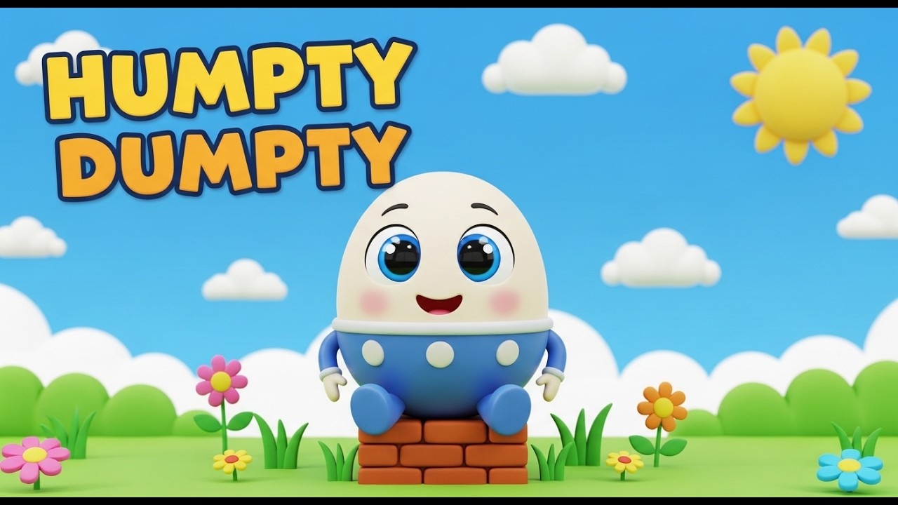 Humpty Dumpty Sat on a Wall Nursery Rhyme - Fun Kids Songs for Toddlers and Preschoolers