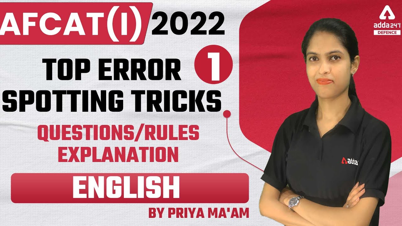 AFCAT 1 2022 | AFCAT English Preparation 2022 | Top Error spotting Tricks Questions