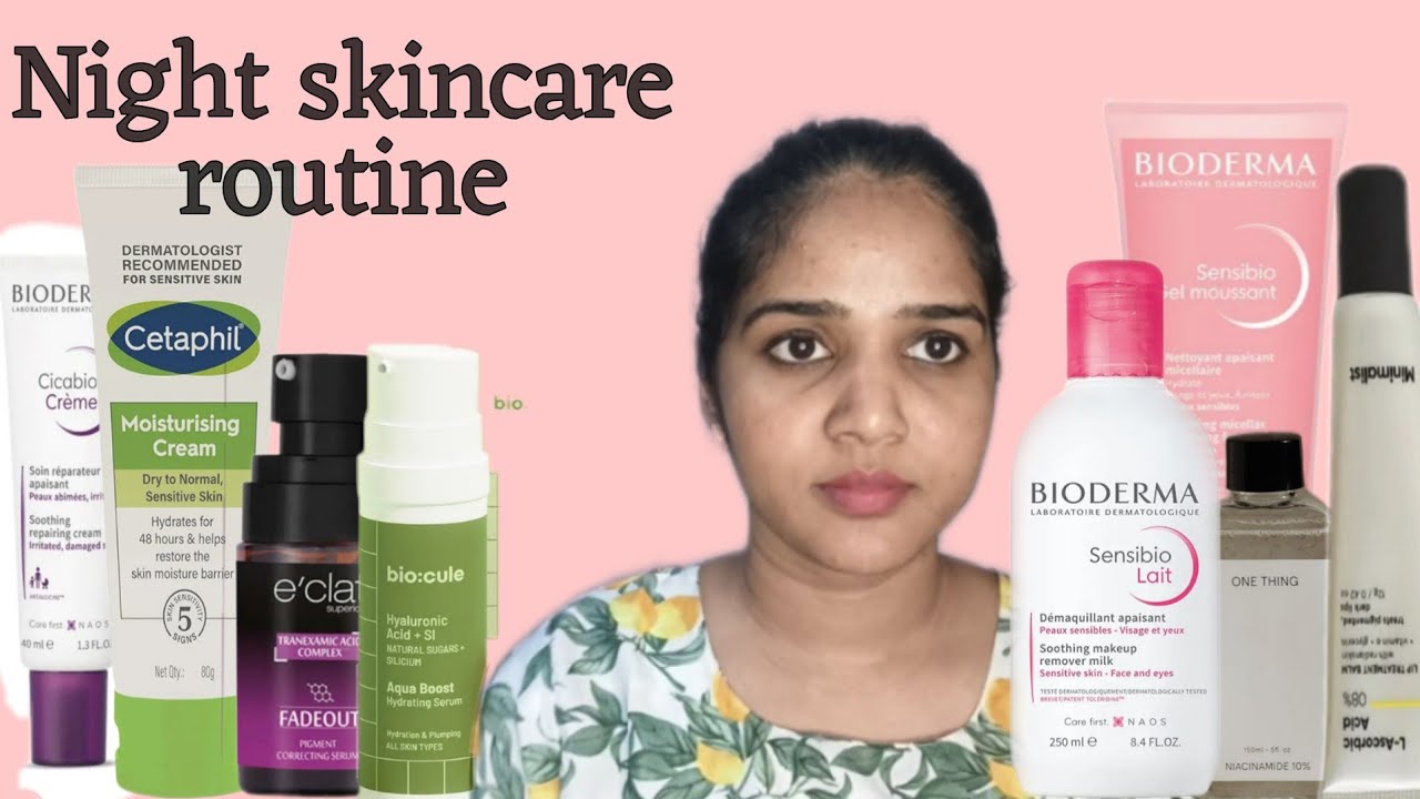 Night skincare for breakouts and darkspots |cetaphil, bioderma, eclat, biocule, onething, minimalist