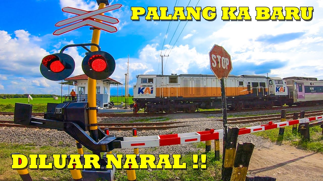 UNIK TERBARU !! Palang Kereta Api MULTECH Di Perlintasan KA JPL 48 Pengkol, Ngawi, Jawa Timur !!