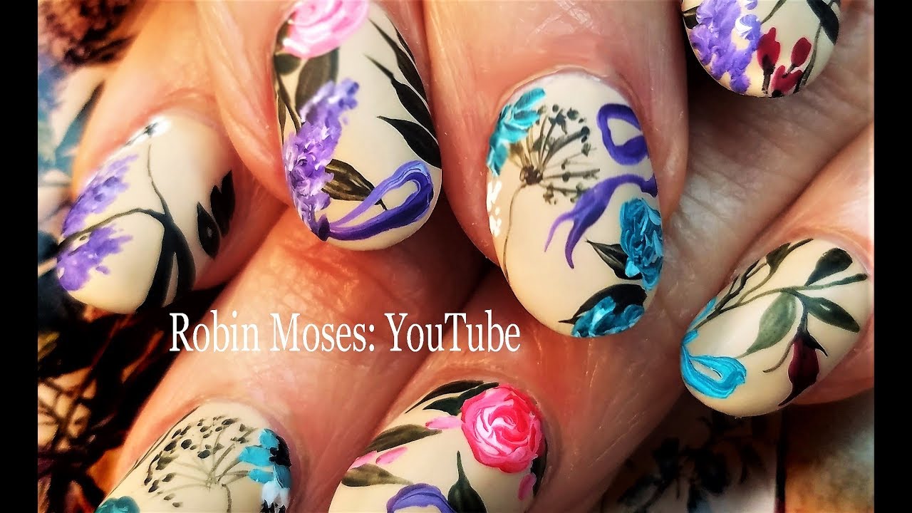 Nude Matte Flower Nail Art Bouquet | Amazing Spring Nails