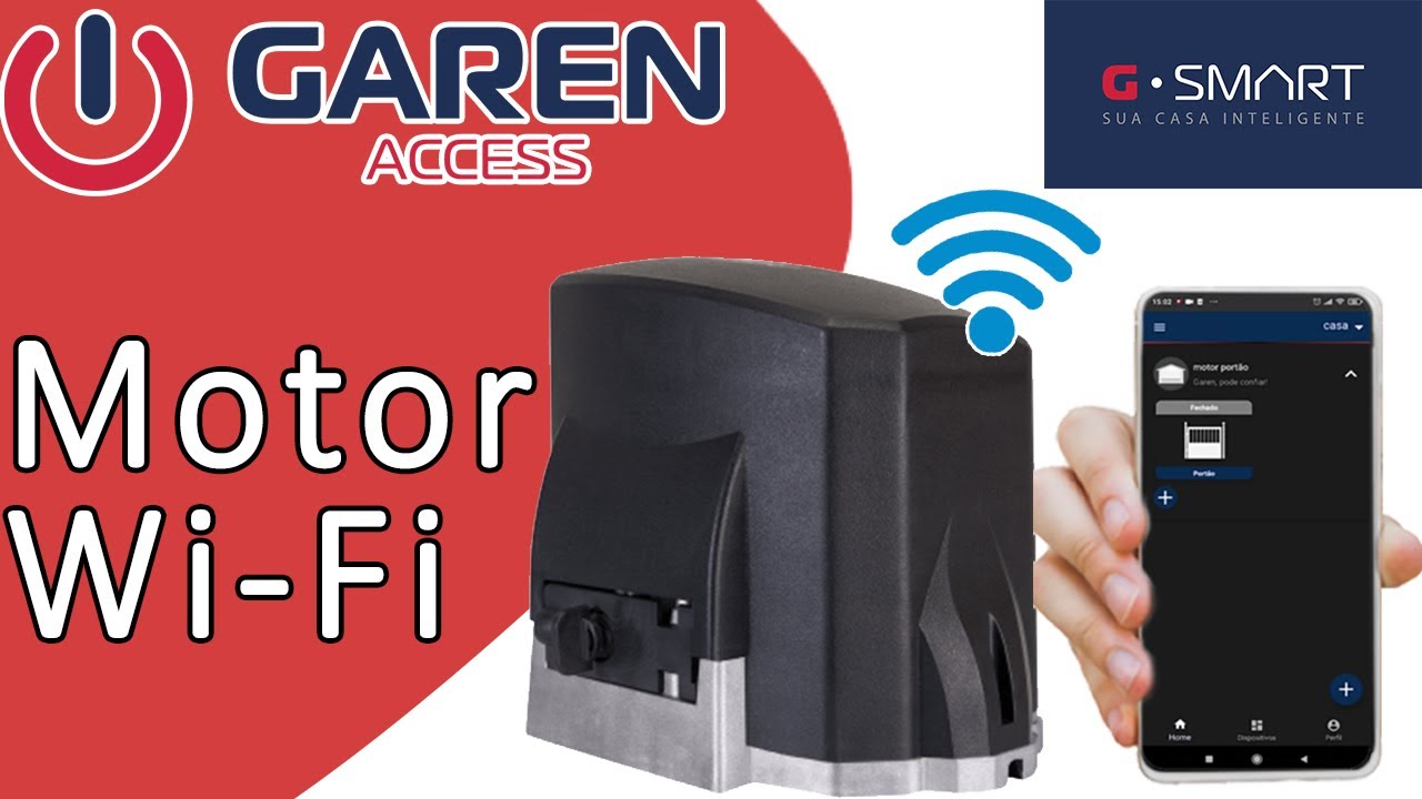 Motor Garen WiFi Abertura pelo Celular internet Status portão