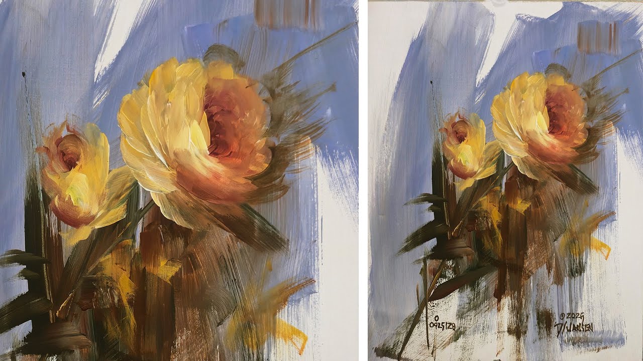Quick Studies- How to paint a yellow rose