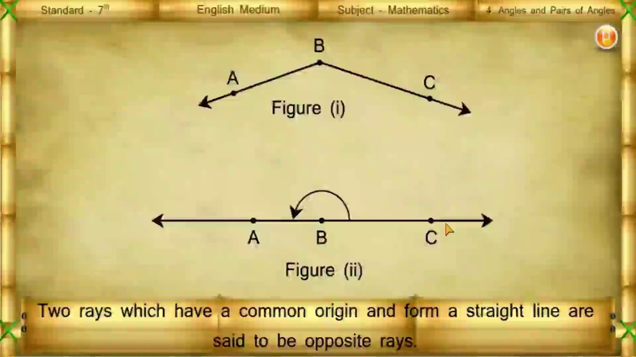7th state board maths chapter 4 angles and pair of angles