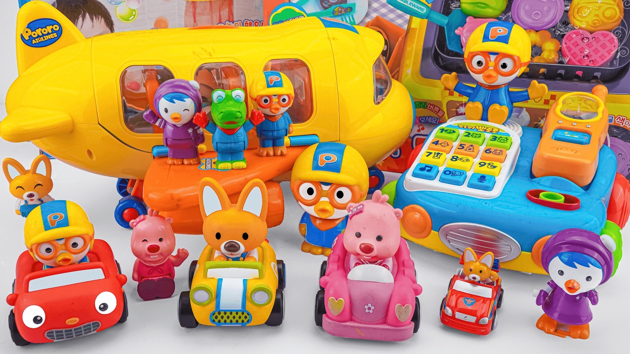 [💚Toy ASMR💚] PORORO Flying Airplane Set ASMR 💛 Satisfying With Unboxing 💛 No talking 💛 뽀로로 장난감 ✈️