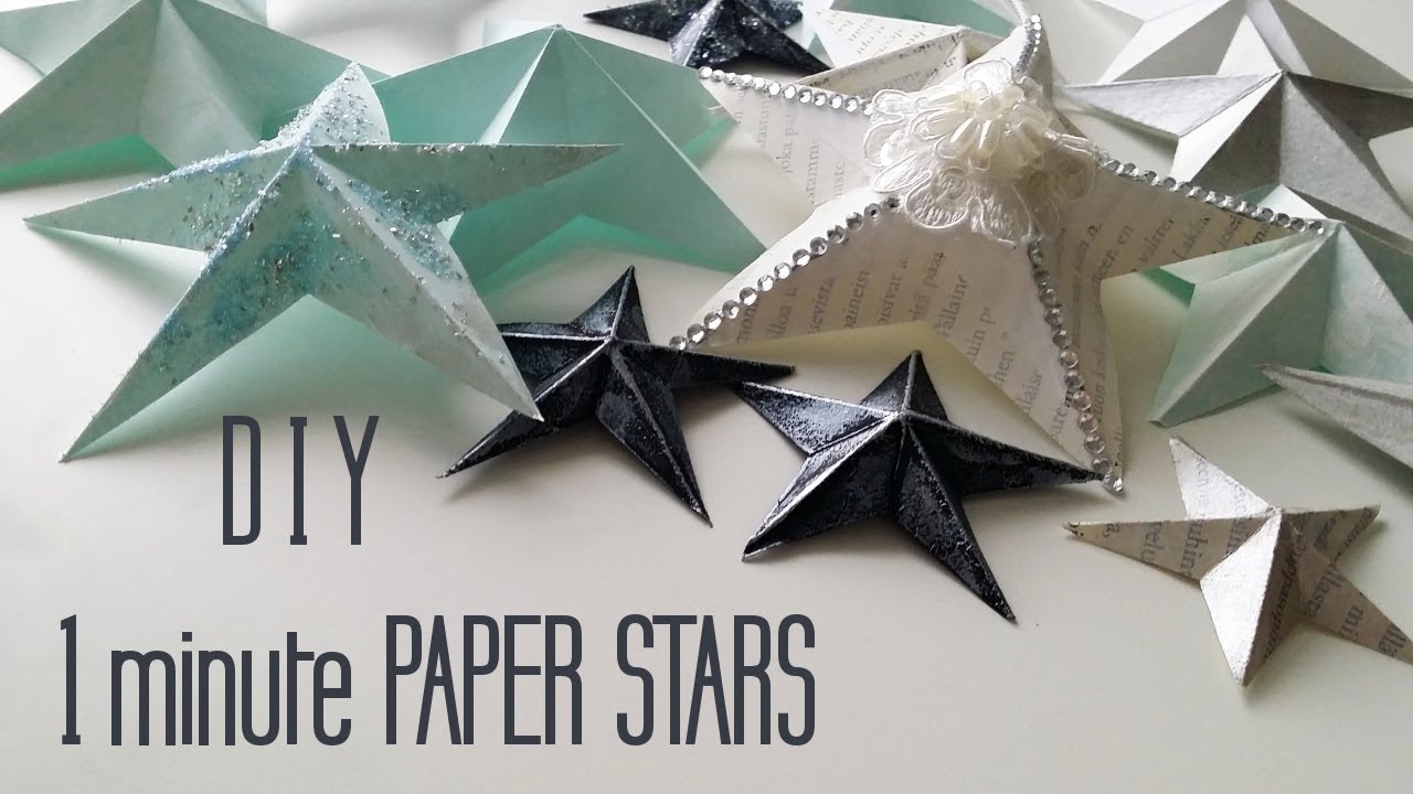 Рождественские украшения-звезды из бумаги своими руками (One Minute Paper Stars)
