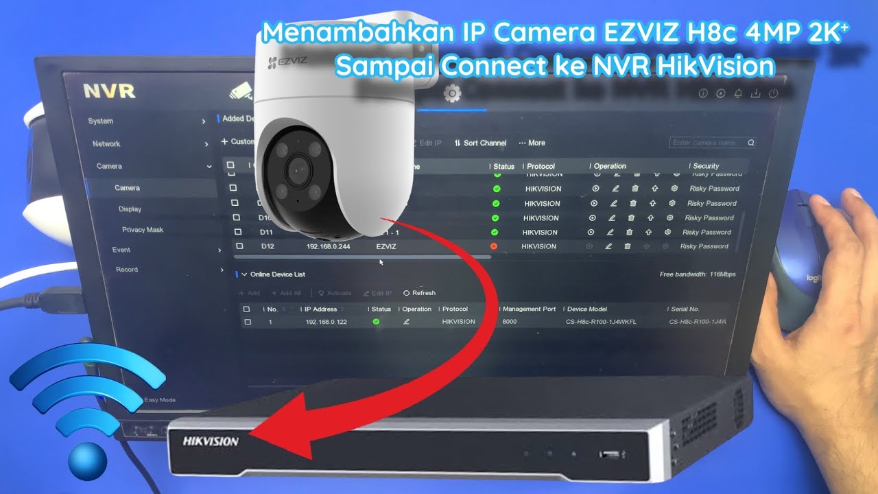 Cara Menambahkan IP Camera EZVIZ H8c 4MP 2K⁺ Connect ke NVR HikVision 🔥 Tutorial Indonesia