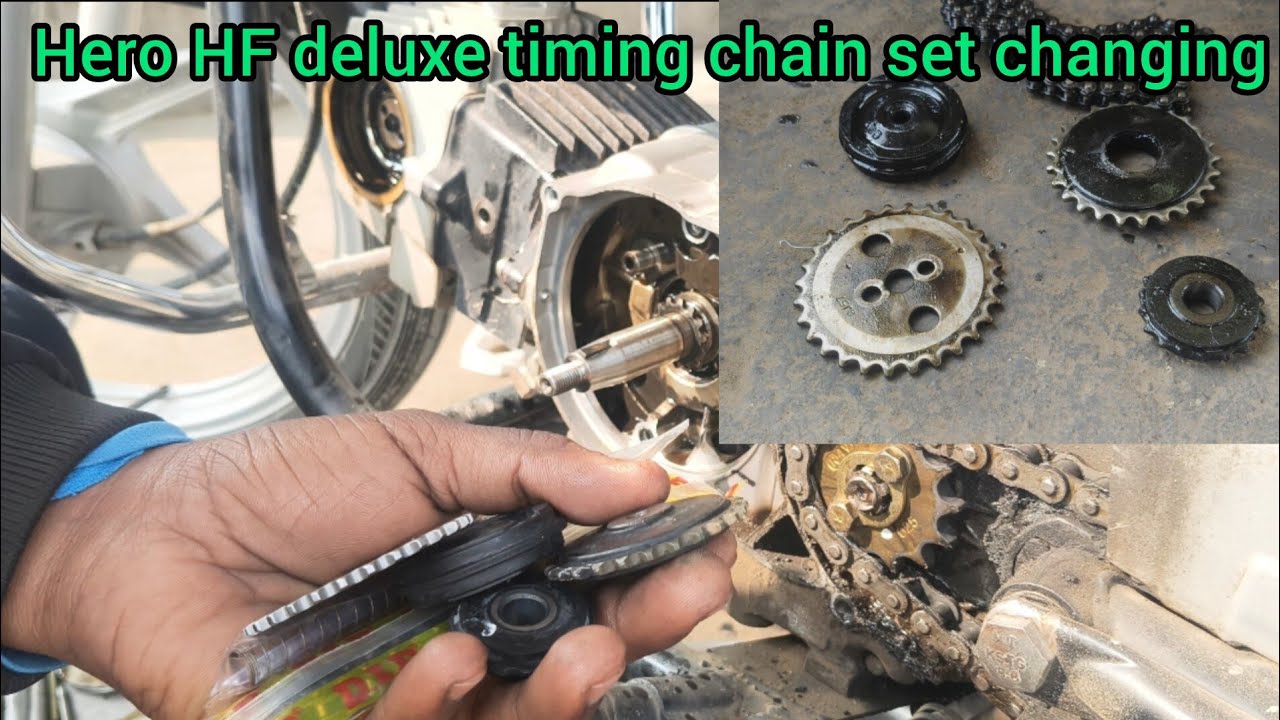Hero HF deluxe timing chain set changing did brand apna auto service #bike #scross #shorts #wwe 