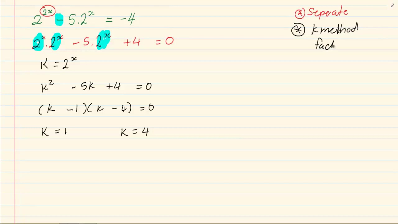 Grade 11 : Exponents: Solving for X