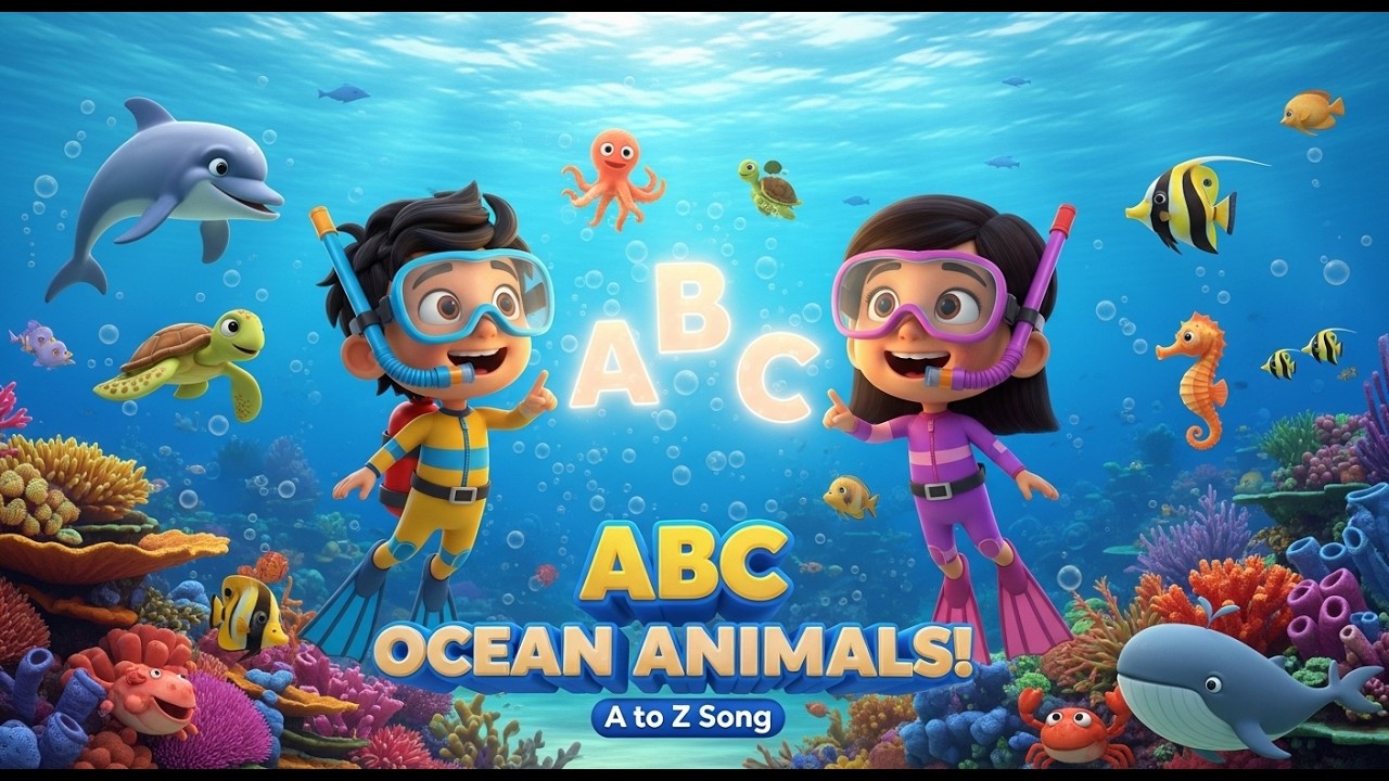 Песенка про морских обитателей ABC 🐠🌊 | Изучаем алфавит от A до Z: подводные животные | Песенка д...