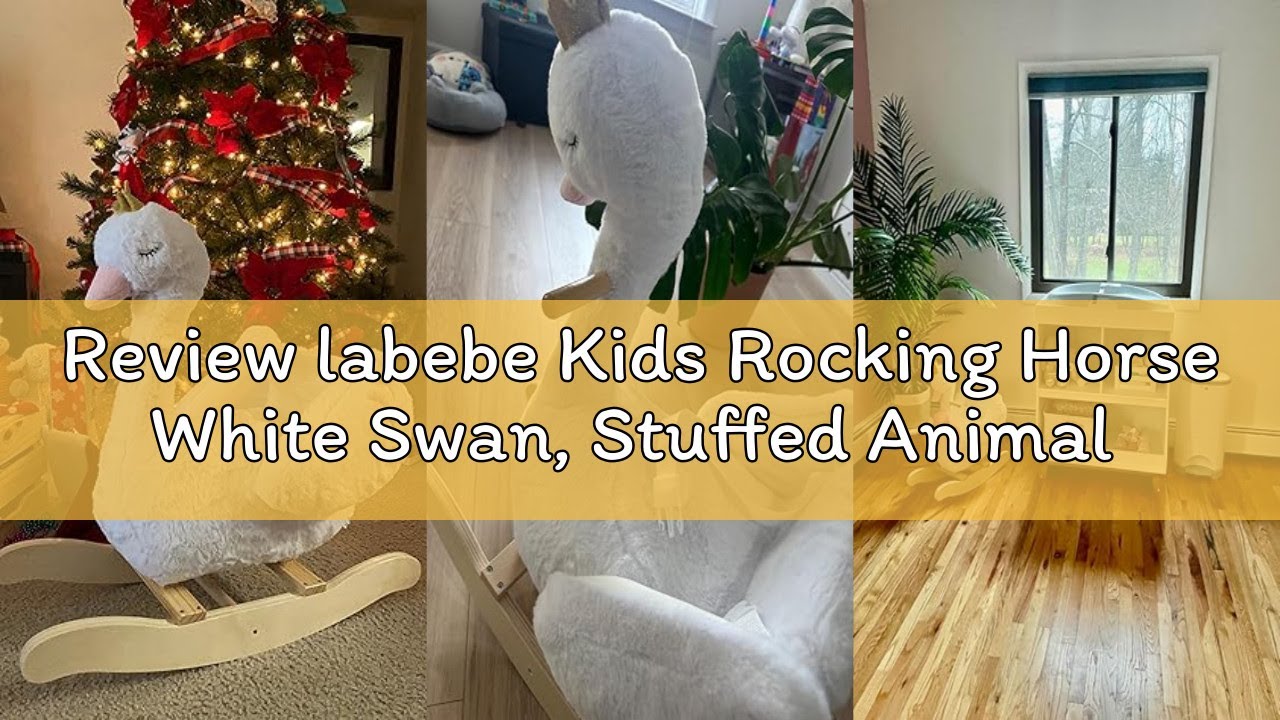 Review labebe Kids Rocking Horse White Swan, Stuffed Animal Wooden Rocker for Children 6 Months Boys