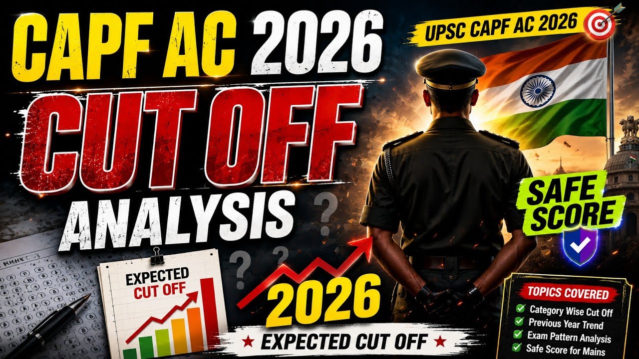 CAPF AC 2026 CUT OFF Analysis  ✅ UPSC CAPF AC 2026 Safe Score ✅ CAPF Cut Off #capf