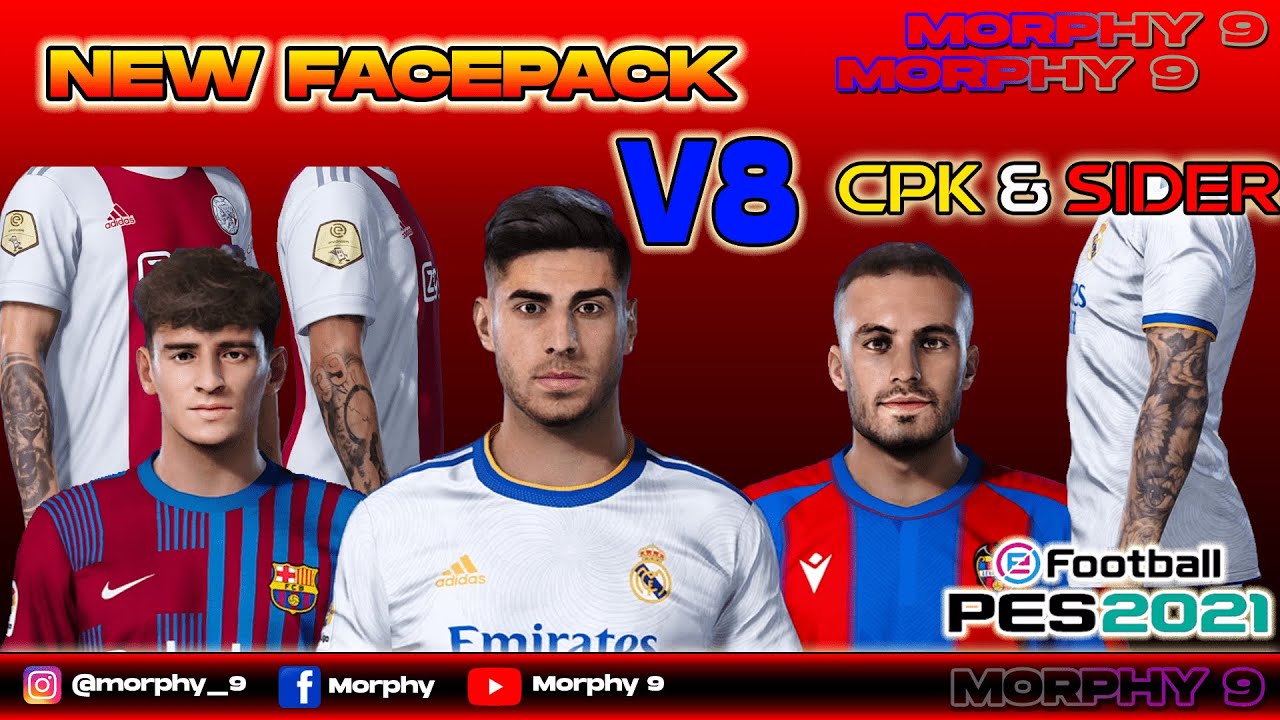 PES 2021 | NEW FACEPACK V8 CPK & SIDER VERSION | FACE MIXED