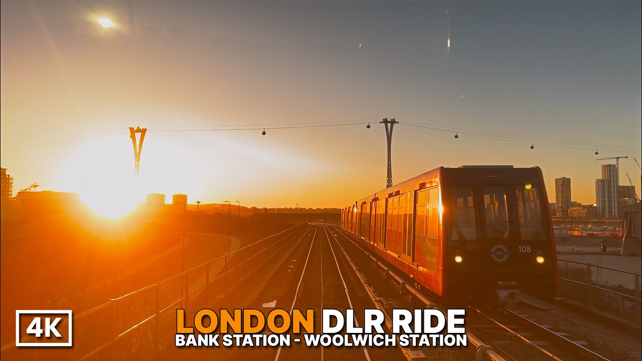 London at Sunrise from the Front Seat 🤯 | DLR Ride Woolwich ➜ Bank (Skyscraper Views)