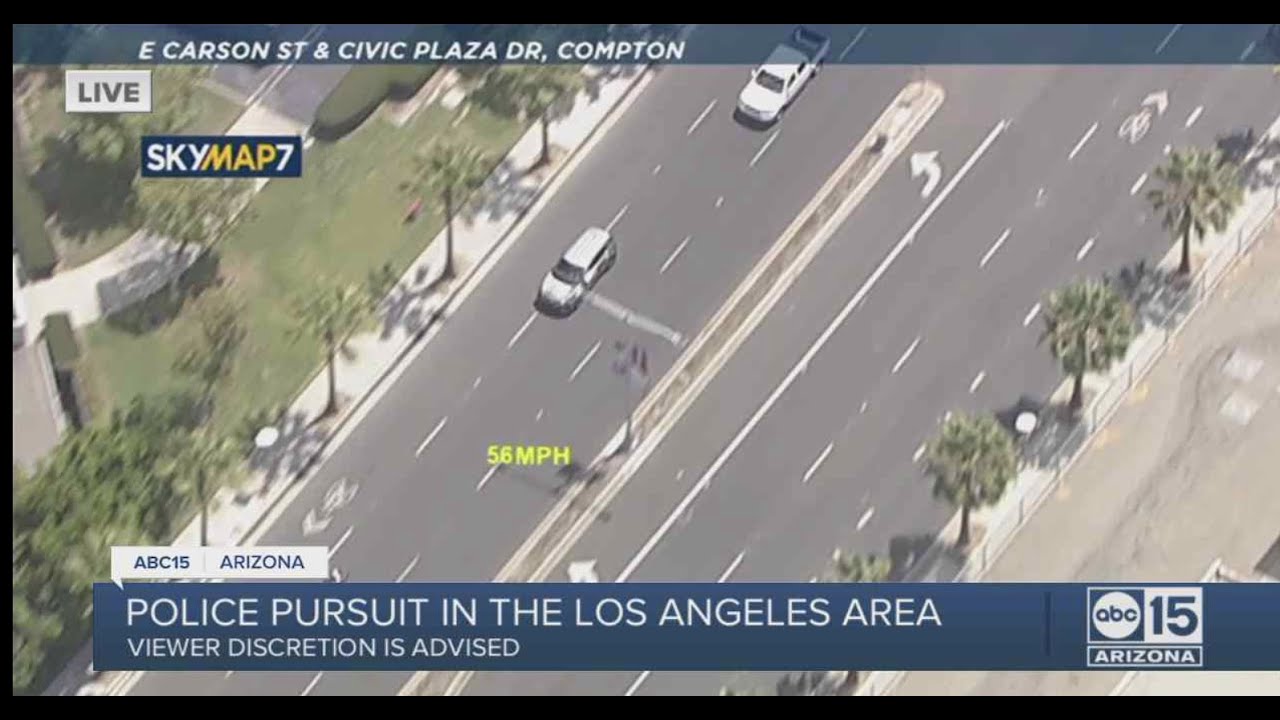 Police chase in the Los Angeles area