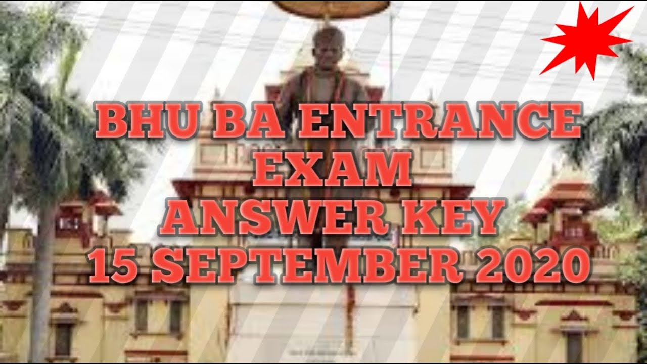 BHU BA ENTRANCE EXAM  answer key| 15 SEPTEMBER 2020 |