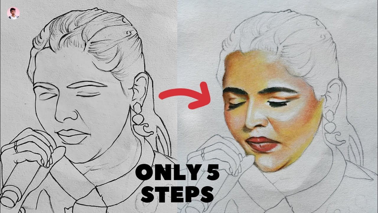 Colour pencil face drawing வரைய இந்த 5 steps follow பண்ணுங்க!