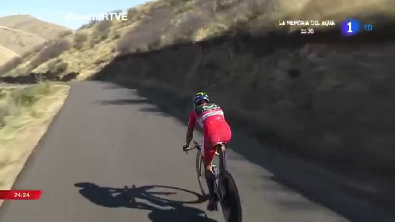 Nairo Quintana suffered a crash in the time trial Vuelta a Espa&ntilde;a 2014
