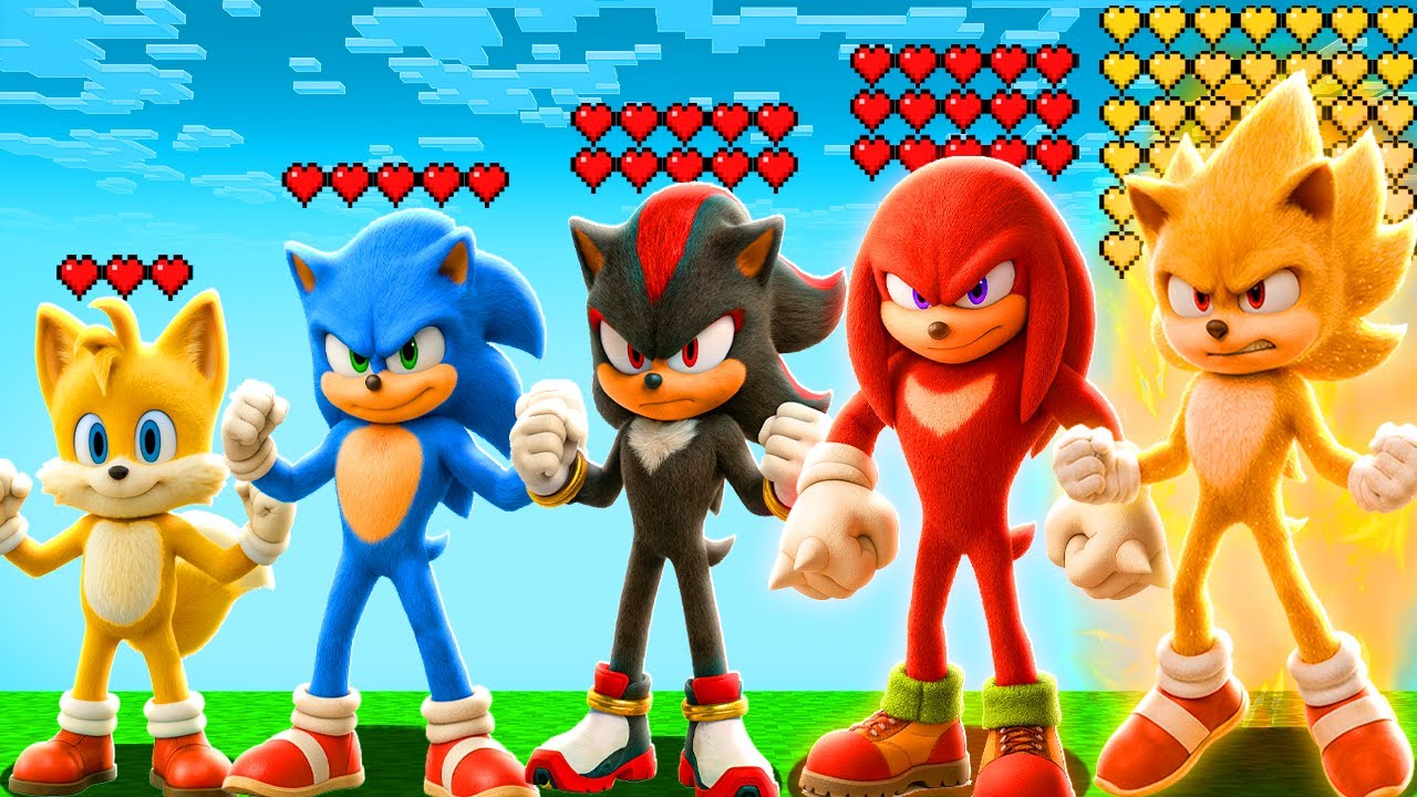 Qué Personaje DE SONIC LA PELICULA TIENE MÁS VIDA en MINECRAFT ?? (Sonic movie mod)