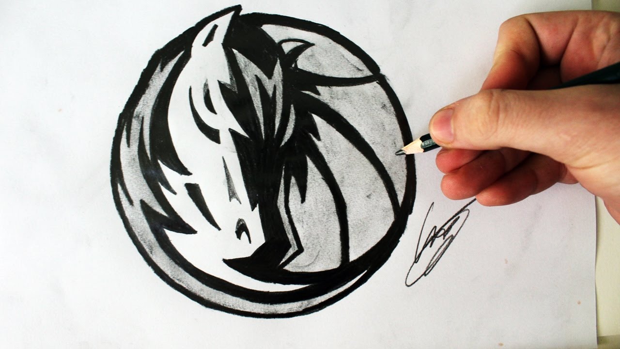 Como Desenhar a logo dos Dallas Mavericks [NBA] - (How to Draw Dallas Mavericks logo) - NBA LOGOS #2