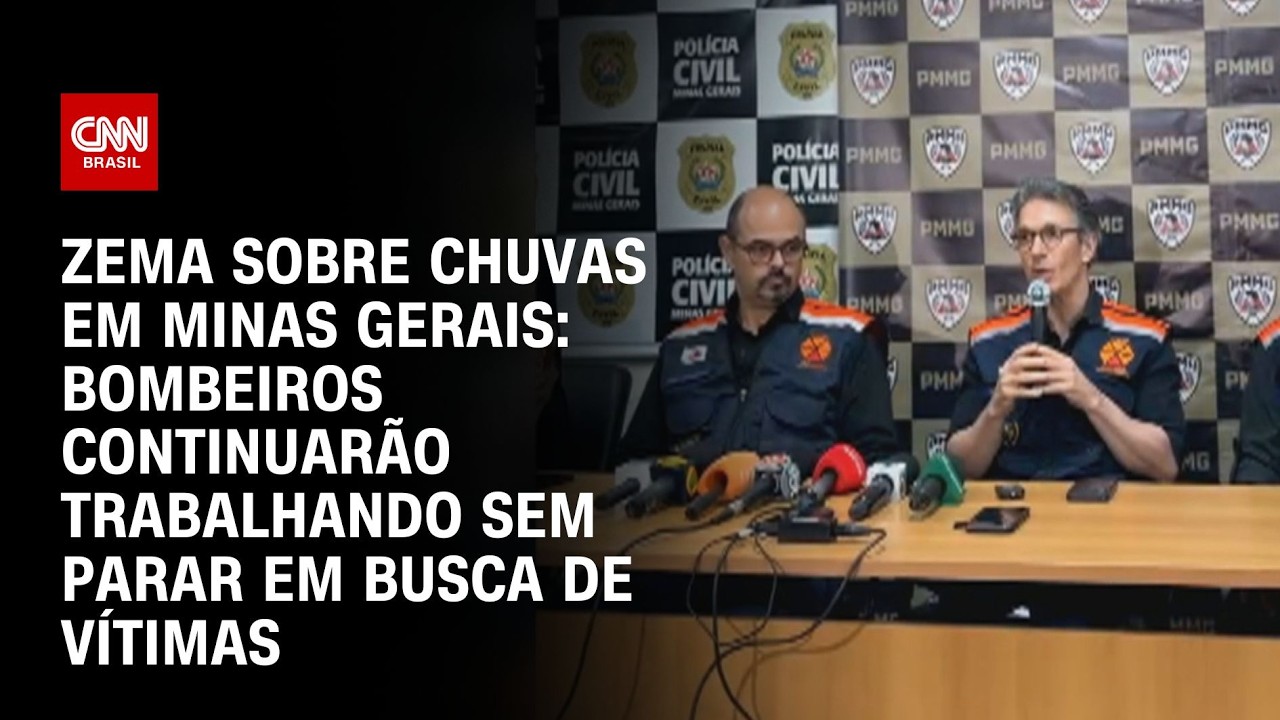 Chuvas em MG: Bombeiros continuarão trabalhando sem parar, diz Zema | CNN 360°