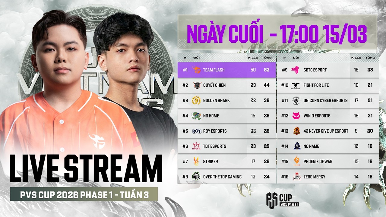🏆[PVS Cup 2026 P1] Tuần 3 - Ngày Cuối: 🇻🇳 SE, 🇻🇳 QC, 🇻🇳 FL, 🇻🇳 NO, 🇻🇳 ROY, 🇻🇳 UNC, 🇻🇳 WDE, 🇻🇳 TDT...