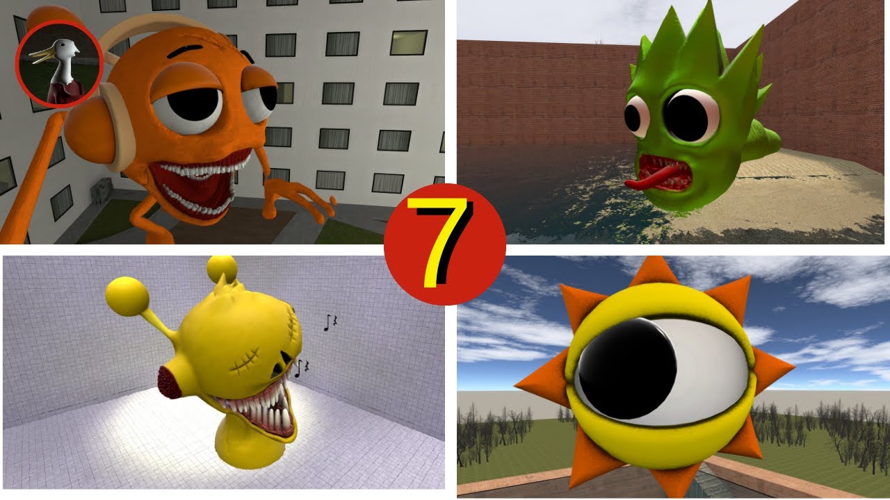 A LOT OF RANDOM SPRUNKI INVANSION IS CHASING ME IN Garry's mod Gmod